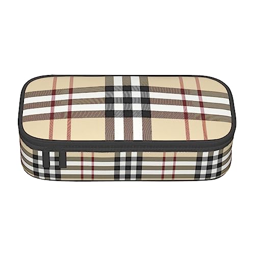 Federmäppchen mit grauem Karomuster, großes Fassungsvermögen, Federmäppchen, Organizer für PA-Zubehör, Büro, Uni, Make-up, Schwarz , Einheitsgröße, Art Eeco Federmäppchen mit grauem Karomuster, großes Fassungsvermögen, Federmäppchen, Organizer für PA-Zubehör, Büro, Uni, Make-up, Schwarz , Einheitsgröße, Art Eeco von LimPac
