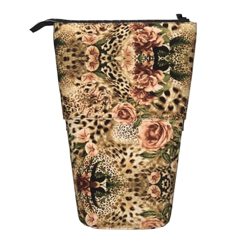 Gestreiften Leopard Teleskop Federmäppchen Stift Pouch, Schreibwaren Stehtasche, Nette Organizer Für Spitze von LimPac