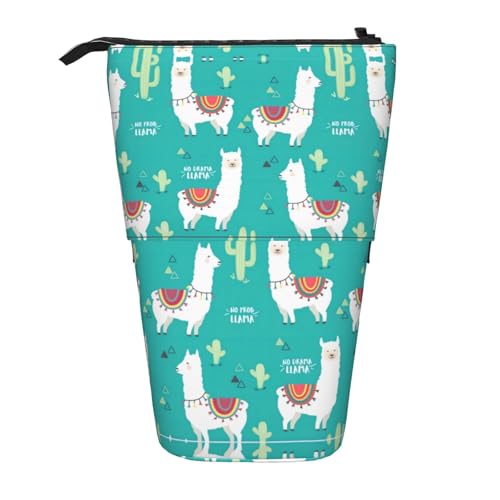 LimPac Alpaka Kaktus Teleskop-Federmäppchen, PA-Zubehörtasche, niedlicher Büro-Make-up-Organizer, Schwarz , Einheitsgröße, Art Eeco von LimPac