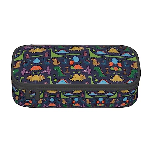 LimPac Dinosaurier-Palmblatt-Federmäppchen, großes Fassungsvermögen, Federmäppchen, Organizer, PA-Zubehör, Büro, College, Make-up, Schwarz , Einheitsgröße, Art Eeco von LimPac