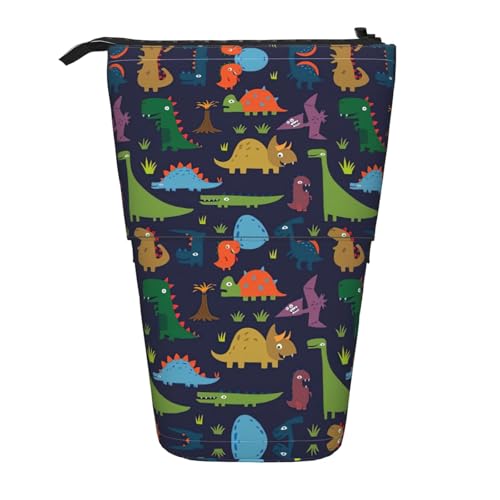 LimPac Dinosaurier-Palmblatt-Teleskop-Federmäppchen, PA-Zubehörtasche, niedlicher Make-up-Organizer für, Schwarz , Einheitsgröße, Art Eeco von LimPac