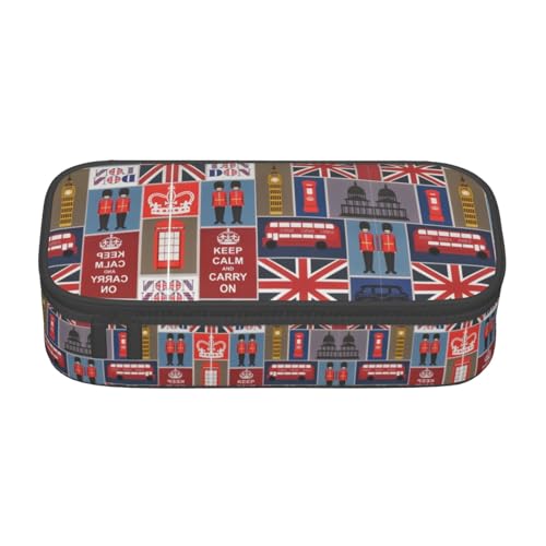 LimPac England Symbols Federmäppchen, großes Fassungsvermögen, Federmäppchen, Organizer für Büro, Uni, Make-up, Schwarz , Einheitsgröße, Art Eeco von LimPac