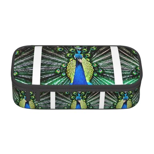 LimPac Federmäppchen, Motiv: Frischer Pfau, großes Fassungsvermögen, Federmäppchen, Organizer für PA-Zubehör, Büro, Uni, Make-up, Schwarz , Einheitsgröße, Art Eeco von LimPac