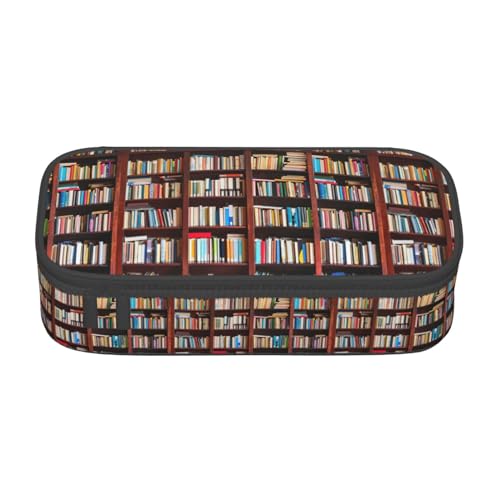 LimPac Federmäppchen mit Bücher-Druck, großes Fassungsvermögen, Mehrzweck-Stifttasche, Aufbewahrungsbox mit Reißverschluss von LimPac