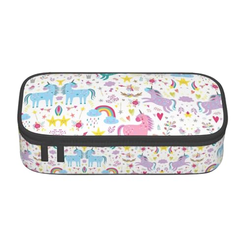 LimPac Federmäppchen mit Einhörnern, großes Fassungsvermögen, Federmäppchen, Organizer für Büro, Uni, Make-up, Rosa, Schwarz , Einheitsgröße, Art Eeco von LimPac