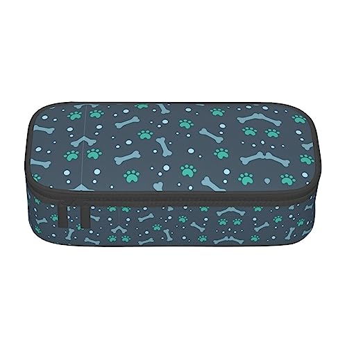 LimPac Federmäppchen mit Hundeknochen und Krallen, großes Fassungsvermögen, Federmäppchen, Organizer für Büro, Uni, Make-up, Schwarz , Einheitsgröße, Art Eeco von LimPac