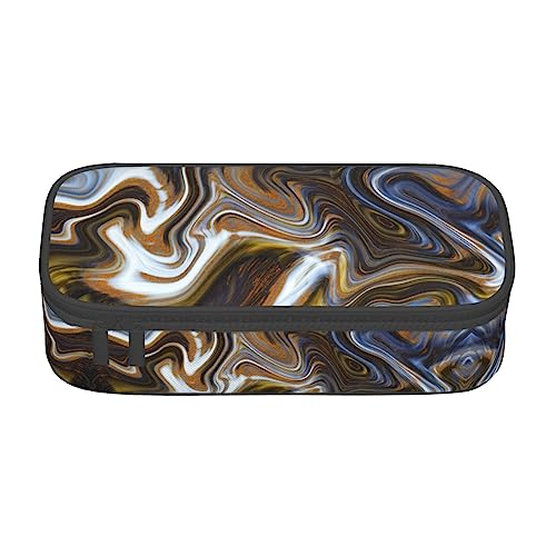 LimPac Federmäppchen mit abstrakter Marmor-Tinte, großes Fassungsvermögen, Federmäppchen, Organizer für PA-Zubehör, Büro, Uni, Make-up, Schwarz , Einheitsgröße, Art Eeco von LimPac