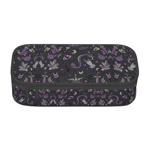 LimPac Federmäppchen mit großem Fassungsvermögen, mit Reißverschluss, für College, Büro, Make-up, Violett / Schwarz von LimPac