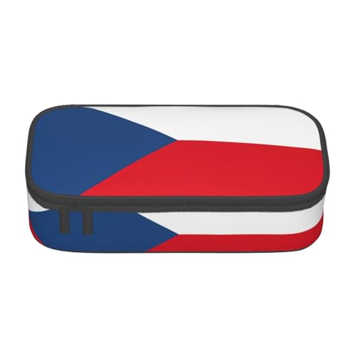 LimPac Federmäppchen mit großer Kapazität, Motiv: Flagge der Tschechischen Republik, Stiftetasche, Organizer, für College, Büro, Make-up, Schwarz , Einheitsgröße, Art Eeco von LimPac