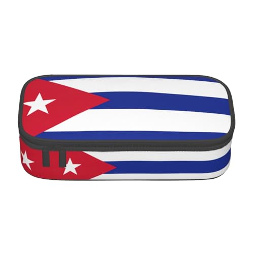 LimPac Federmäppchen mit kubanischer Flagge, großes Fassungsvermögen, Federmäppchen, Organizer, PA-Zubehör, Büro, Uni, Make-up, Schwarz , Einheitsgröße, Art Eeco von LimPac