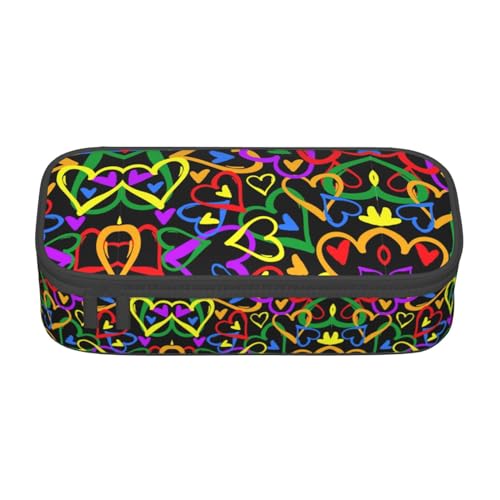 LimPac Gay Pride Regenbogen-Federmäppchen, großes Fassungsvermögen, Stifttasche, Organizer für PA-Zubehör, Büro, Uni, Make-up, Schwarz , Einheitsgröße, Art Eeco von LimPac