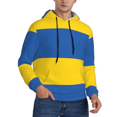 LimPac Herren-Sweatshirt mit Ukraine-Aufdruck und lässiger Langarm-Pullover mit Kordelzug und Tasche, Schwarz, X-Large von LimPac