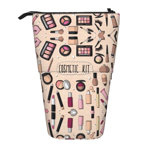 LimPac Modernes Federmäppchen mit Kosmetik-Druck, Teleskop-Federmäppchen, aufstellbare Schreibwarentasche, einziehbarer Stifthalter mit Reißverschluss LimPac Modernes Federmäppchen mit Kosmetik-Druck, Teleskop-Federmäppchen, aufstellbare Schreibwarentasche, einziehbarer Stifthalter mit Reißverschluss von LimPac