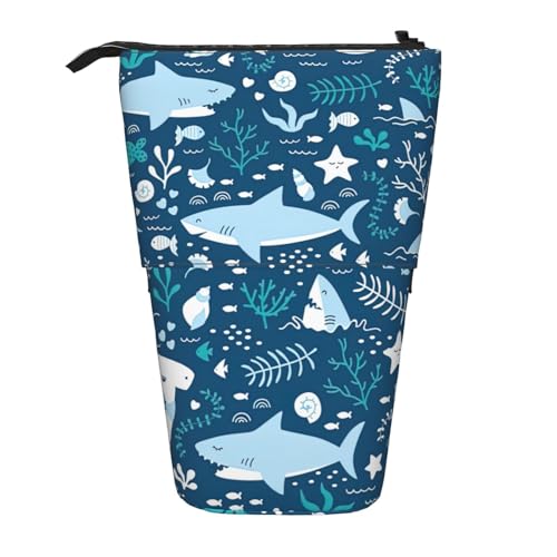 LimPac Nette Blaue Fisch Teleskop Federmäppchen Stift Pouch, Schreibwaren Stehende Tasche, Nette Organizer Für Büro Make-up von LimPac