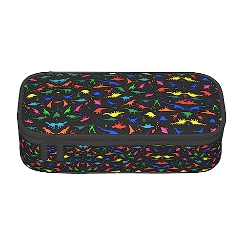 LimPac Niedliches Dinosa Federmäppchen, großes Fassungsvermögen, Stifttasche, Organizer, PA-Zubehör, Büro, Uni, Make-up, Schwarz , Einheitsgröße, Art Eeco von LimPac