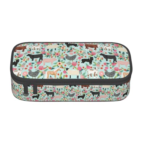LimPac Steer Federmäppchen mit Blumendruck, großes Fassungsvermögen, Mehrzweck-Stifttasche, Aufbewahrungsbox mit Reißverschluss von LimPac
