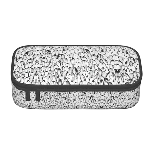 LimPac Stilvolles Design Pinguin Crowd Große Kapazität Federmäppchen Tasche Federmäppchen Organizer für Büro College Make-up, Schwarz , Einheitsgröße, Art Eeco von LimPac