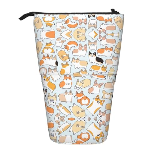 LimPac Teleskop-Federmäppchen für Hunde, PA-Zubehör, niedlicher Büro-Make-up-Organizer, Schwarz , Einheitsgröße, Art Eeco von LimPac