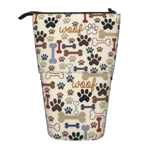 LimPac Teleskop-Federmäppchen mit Hundeknochenpfote, Federmäppchen, PA-Zubehör, niedlicher Make-up-Organizer für Büro, Schwarz , Einheitsgröße, Art Eeco von LimPac