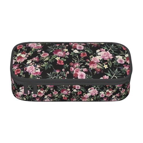 Safflower Federmäppchen mit Blattmuster, großes Fassungsvermögen, Mehrzweck-Stifttasche, Aufbewahrungsbox mit Reißverschluss von LimPac