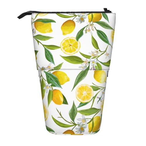 Teleskop-Federmäppchen, Motiv: frische tropische Zitrone, niedlicher Make-up-Organizer für Büro, Schwarz , Einheitsgröße, Art Eeco von LimPac