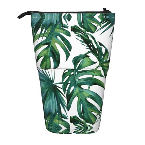 Teleskop-Federmäppchen, Motiv: grüne Bananenblätter, PA-Zubehör, niedlicher Make-up-Organizer für Büro, Schwarz , Einheitsgröße, Art Eeco von LimPac