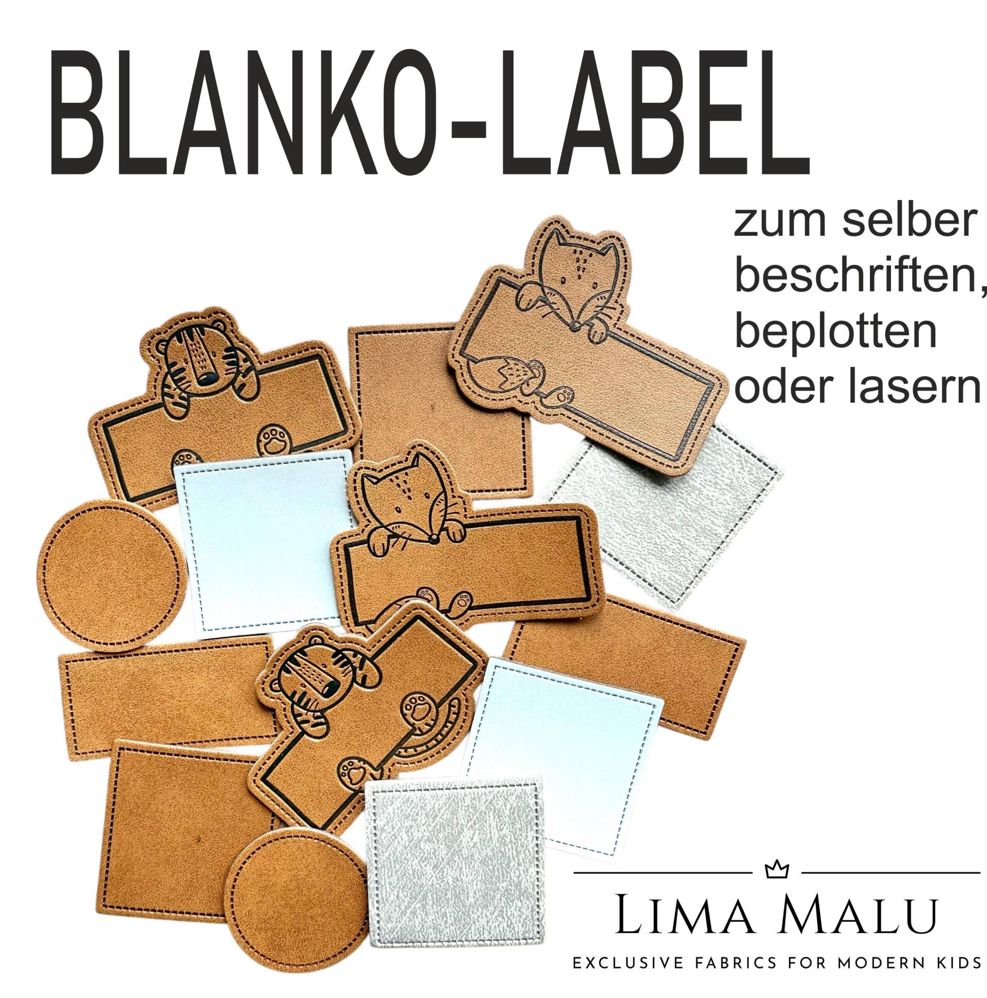 Blanko Kunstleder-Label Braun Grau Reflektierend Aufnäher Patches | Selber Plotten/Beschriften Lasern Blanko Kunstleder-Label Braun Grau Reflektierend Aufnäher Patches | Selber Plotten/Beschriften Lasern von LimaMaluDE