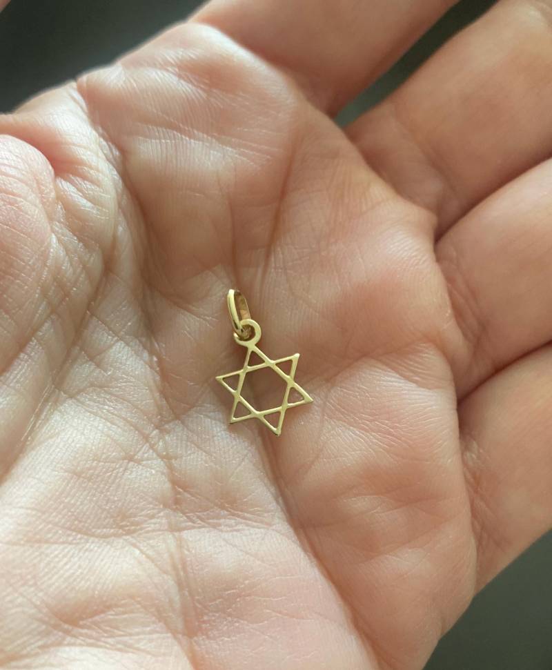 14K Gold Davidstern Anhänger, Kleiner Judenstern von Limajewelry