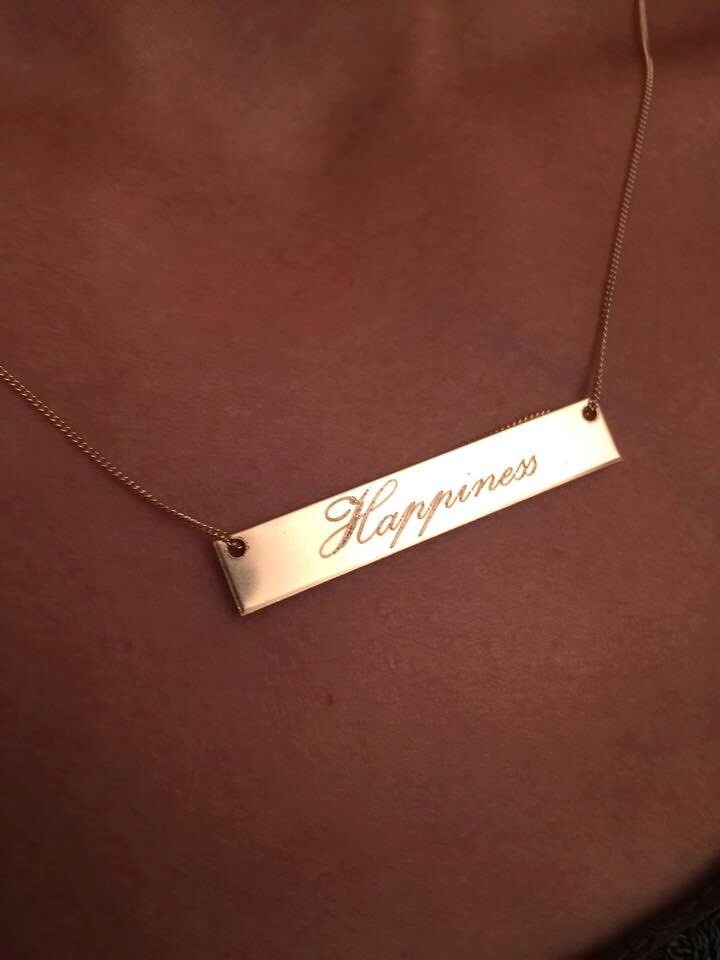 Gold Bar Halskette, Personalisierte Name Halskette/14 K Füllung Halskette/Name Plate Sterling Silber, Fill von Limajewelry