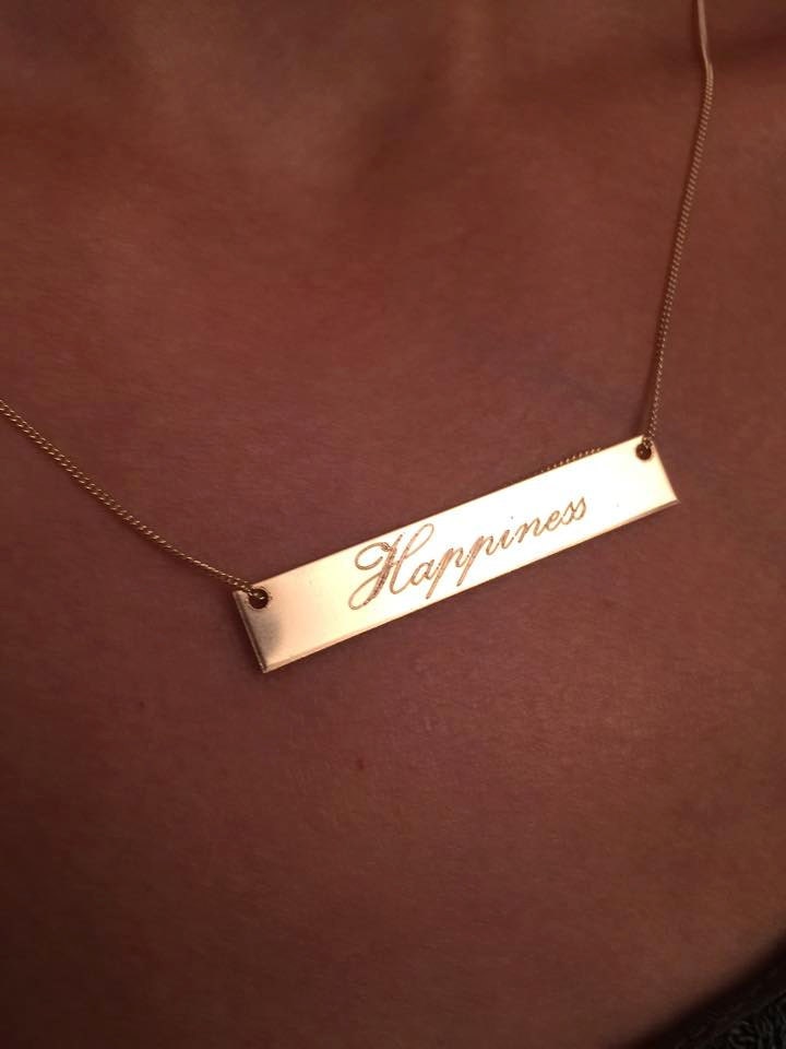 Gold Bar Halskette, Personalisierte Name Halskette/14 K Füllung Halskette/Name Plate Sterling Silber, Fill von Limajewelry