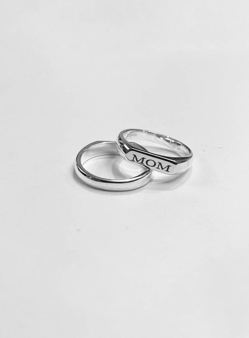 Personalisierter Ring, Gravierter Herren-/Damenring, Initiale, Stapelbare Ringe, Monogramm-Buchstaben, Pinky-Ring, Us-Größe 2 3 4 5 6 7 8 9 10 11 von Limajewelry