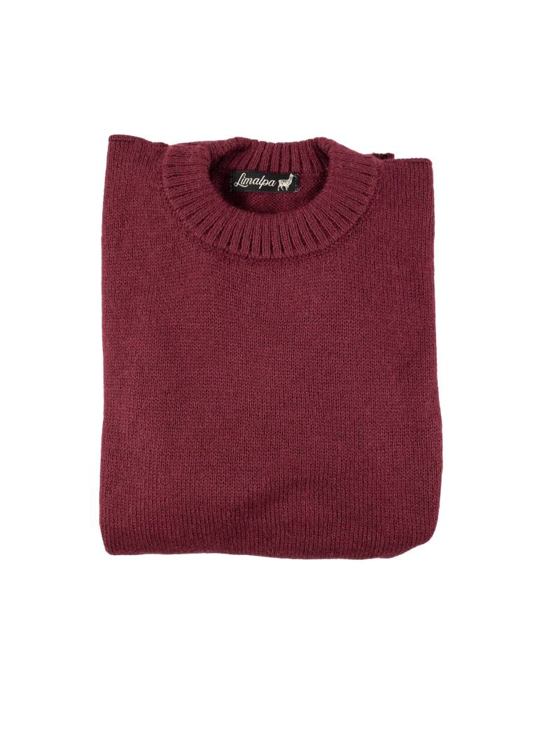 Weinroter Alpaka Pullover, - Handgestrickt in Peru Echte Wolle, Strickpullover, Herrenpullover, Hemdenpullover Weihnachtsgeschenk von Limalpa
