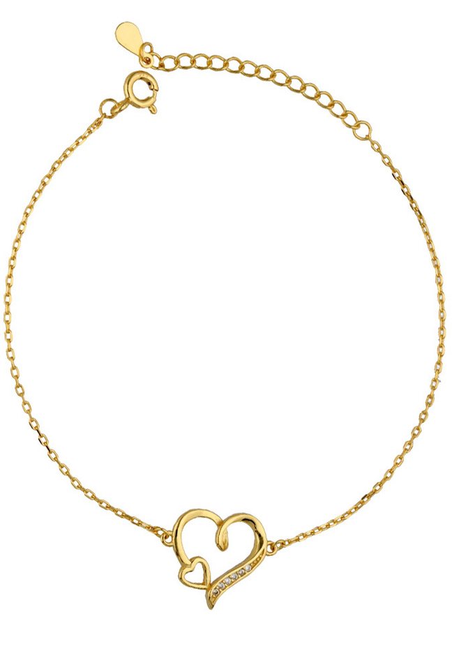 Limana Armband verstellbar 925 Silber Gold vergoldet Herz Damen Frauen (inkl. Schmuckbox), Liebe Geschenk Idee Liebesgeschenk Echtschmuck für Freundin Ehefrau von Limana