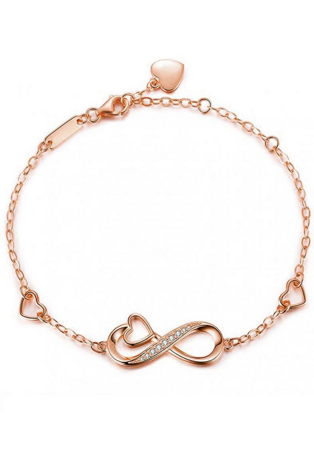 Limana Armband verstellbares 925 Sterling Silber rosegold rotgold Herz Liebe Frauen, Echtschmuck Liebe Geschenk Idee Liebesgeschenk von Limana