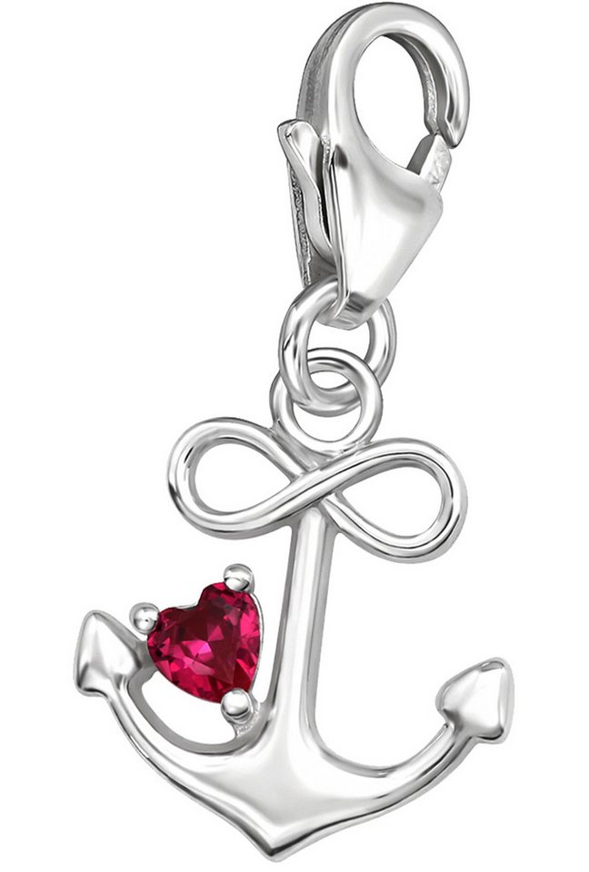 Limana Charm Anker Herz Unendlichkeit 925 Silber Karabiner Anhänger für Bettelarmband, Unendlichkeitszeichen Glücksbringer Infinity Geschenk Idee von Limana