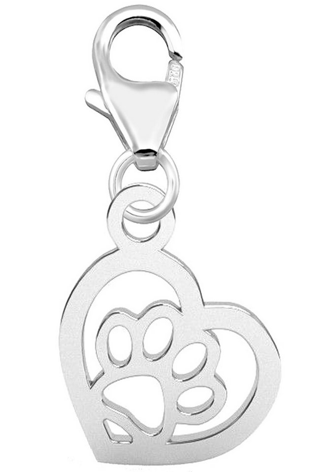 Limana Charm Herz 925 Silber Karabiner Anhänger Pfote für Armband Kette (inkl. Geschenkdose), Charmanhänger Armbandanhänger Kettenanhänger Geschenk Idee von Limana