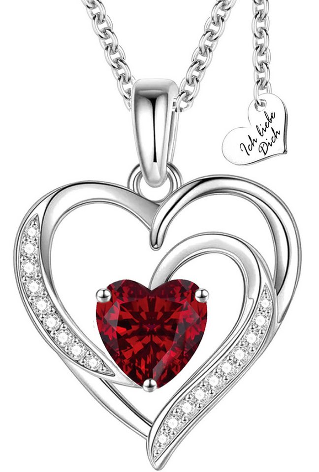 Limana Herzkette 925 Silber Damen Kette mit Herz Anhänger Frauenkette Geschenk (inkl. Geschenkdose und Tasche Echtschmuck), Liebesgeschenk Liebe für Sie Frauen Damen Freundin Mutter Oma von Limana