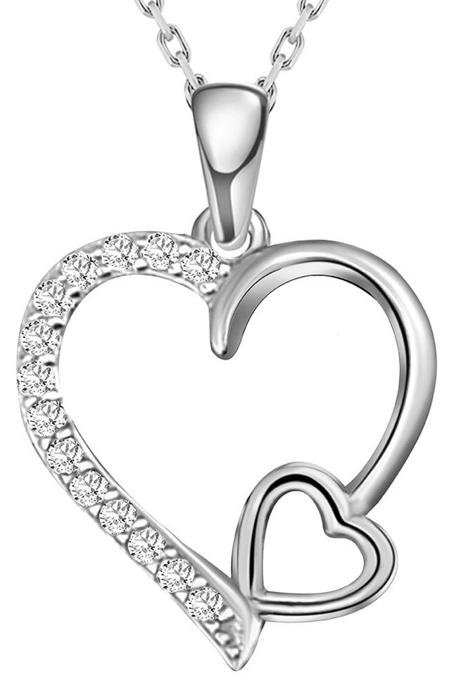 Limana Herzkette Damen 925 Silber Kette mit Herz Anhänger Frauen Silberkette (inkl. Schmuckdose Jahrestag, Valentinstag Ehefrau Freundin Mutter Weihnachtsgeschenk Sie), Geburtstag Sie Weihnachten Schmuck Liebes Geschenk Liebesbeweis von Limana