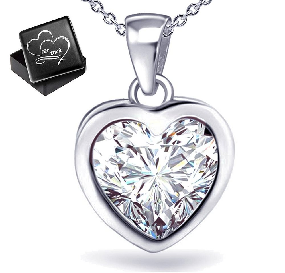 Limana Herzkette Damen Frauen echt 925 Sterling Silber Anhänger Herz mit Kette, Liebe Freundin Frauen Damen Geschenk Idee Liebesgeschenk von Limana