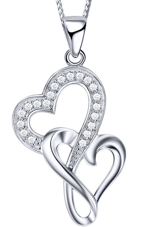 Limana Herzkette 925 Sterling Silber Kette mit Herz Anhänger Silberschmuck Echtschmuck (inkl. Geschenkdose mit Herz Gravur), Liebesgeschenk Liebe Geschenk für Frauen Damen Ehefrau Freundin Mutter von Limana