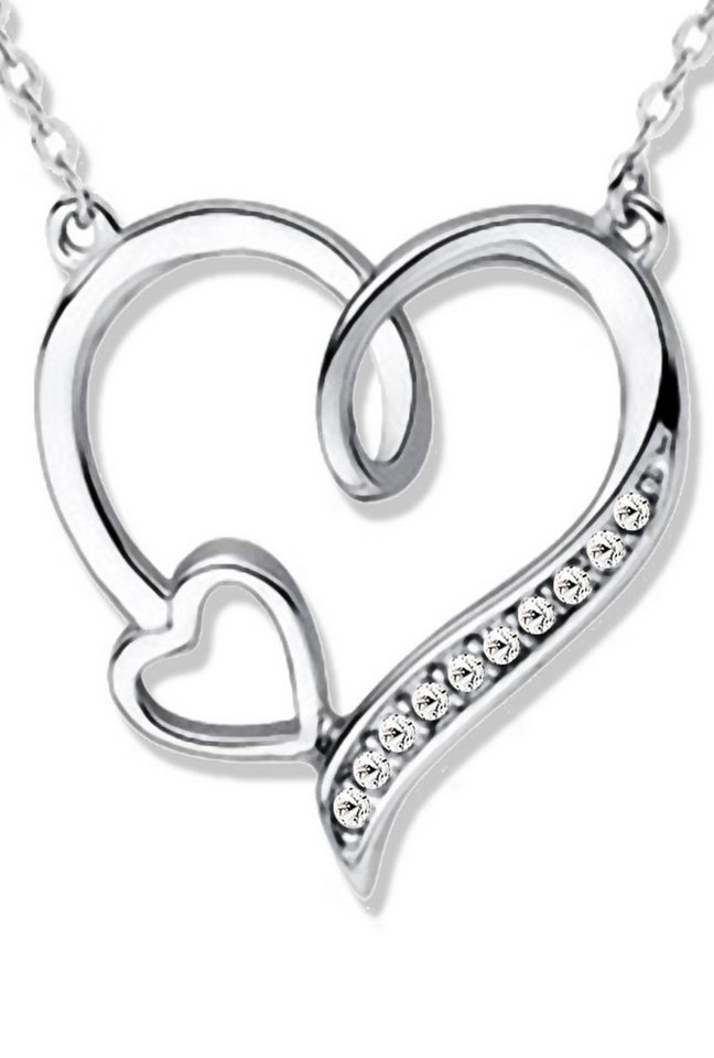Limana Herzkette 925 Sterling Silber Kette mit Herz Anhänger Silberkette (inkl. Geschenkdose), Liebe Geschenk für Frauen Freundin Damen Ehefrau von Limana
