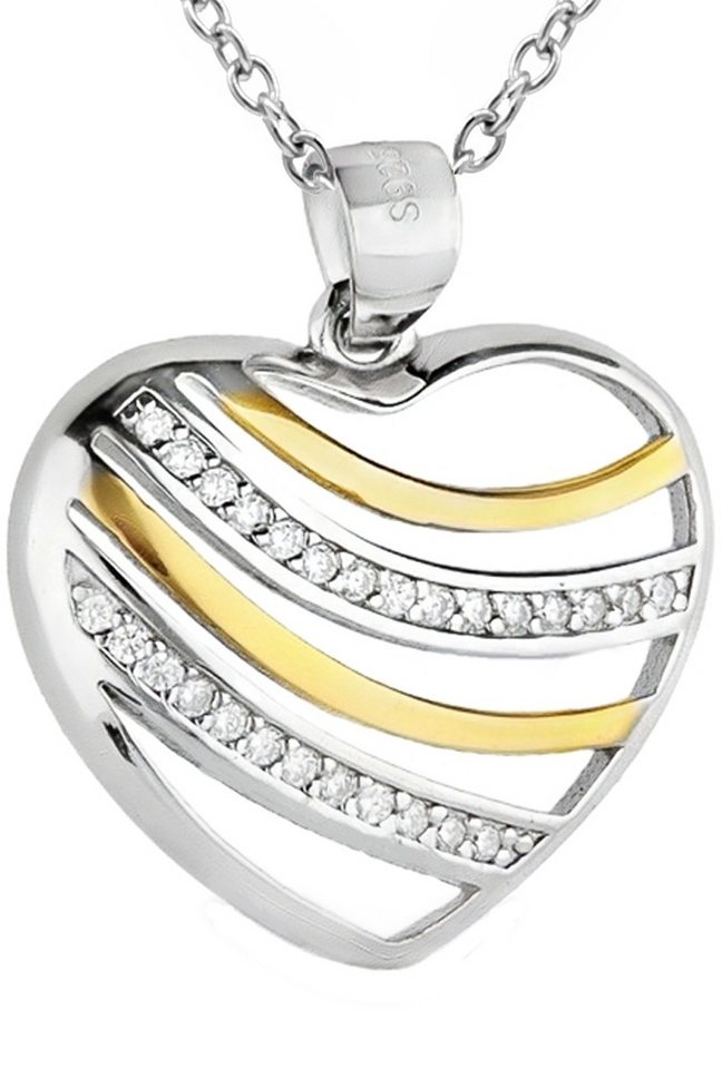 Limana Herzkette Herz Kette 925 Silber gold Halskette mit Anhänger Damen Frauen (inkl. Schmuckdose Jahrestag Valentinstag Muttertag Weihnachten), Weihnachtsgeschenk Liebe Geschenk für Sie Freundin Mutter Ehefrau von Limana