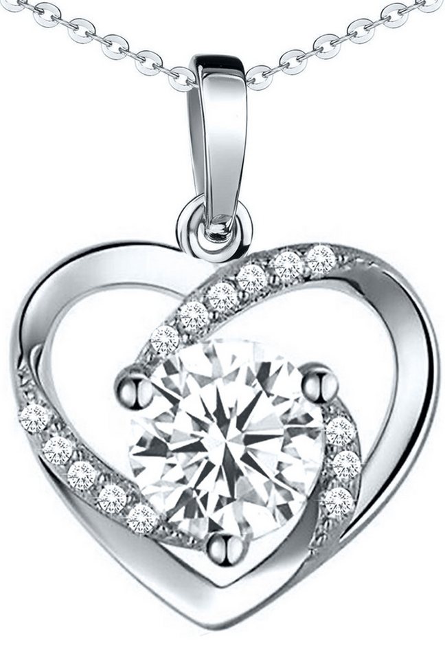 Limana Herzkette Kette mit Herz Anhänger 925 Silber Frauenkette Damenkette Silberkette (inkl. Geschenkdose Halskette Herzanhänger), Liebesgeschenk Liebe Geschenk für Sie Frauen Damen Freundin Mutter Oma von Limana