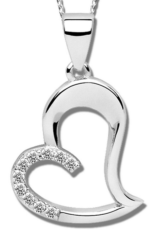 Limana Herzkette echt 925 Sterling Silber Kette mit Herz Anhänger, ich liebe dich Geschenk Idee Damen Frauen von Limana