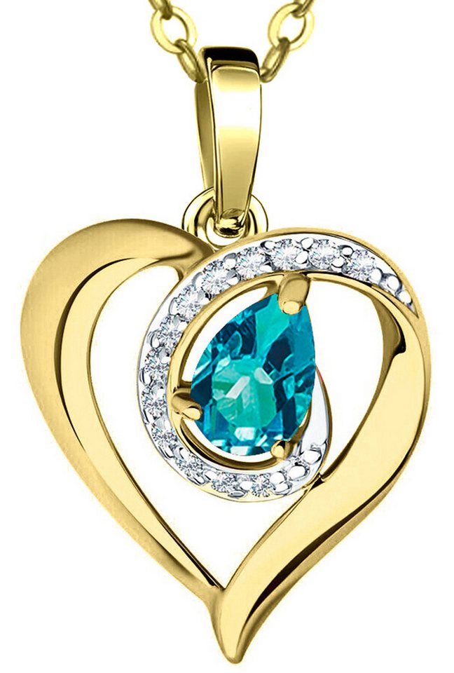 Limana Herzkette echter Opal blau 925 Silber Goldkette vergoldet Damen Herz Kette (Weihnachtsgeschenk Muttertag Valentinstag Liebesbeweis Geburtstag, mit Geschenkdose und Tasche Anhänger Edelstein Weihnachten), Liebe Geschenk für Ehefrau Partnerin Sie Frauen Freundin Mutter Oma von Limana