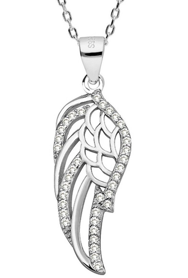Limana Kette mit Anhänger 925 Sterling Silber Halskette 43cm + 3cm Engelsflügel Engel-Flügel (inkl. Schmuckdose mit Herz Gravur), Silberkette Geschenk für Sie Frauen Damen Freundin Mutter Ehefrau von Limana
