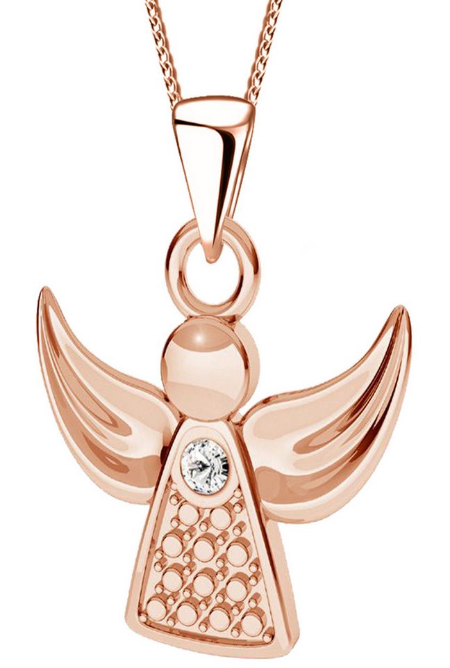 Limana Kette mit Anhänger Damen Kinder Mädchen Schutz-Engel Halskette 925 Sterling Silber, mit Zirkonia Gold Rosegold Rotgold von Limana