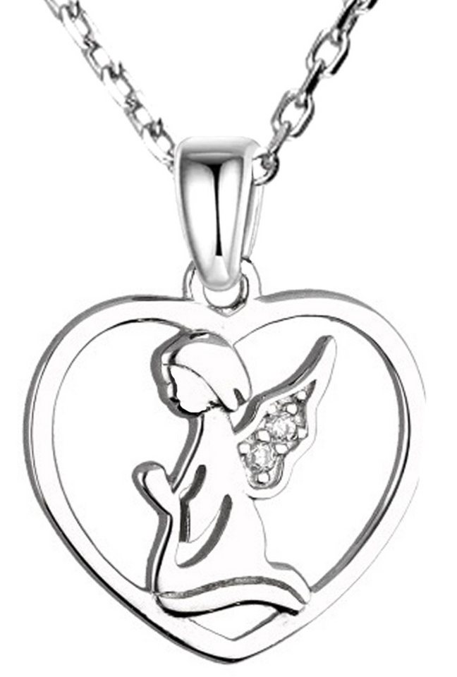 Limana Kette mit Anhänger Herzkette Engelkette 925 Sterling Silber Herz Engel Halskette (inkl. Schmuckbox), Geschenk für Kinder Mädchen Sie Frauen Damen Freundin Mutter Ehefrau von Limana