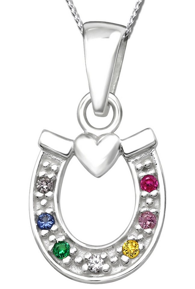 Limana Kette mit Anhänger 925 echt Sterling Silber Pferde Hufeisen Herz Glücksbringer (inkl. Geschenkdose), Geschenk für Kinder Mädchen Frauen Damen Ehefrau Freundin Mutter von Limana