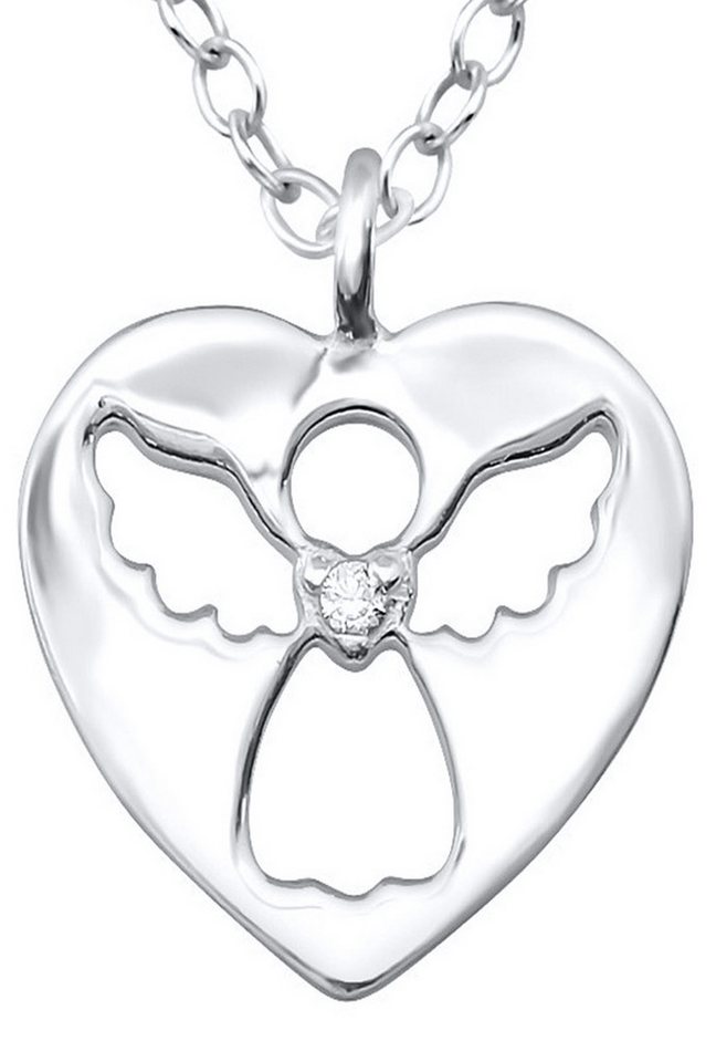 Limana Kette mit Anhänger 925 Sterling Silber Herzkette Engel Schutzengel Kinderkette (inkl. Geschenkdose), Idee Geschenk für Kinder Mädchen Kleinkind Kinderschmuck von Limana